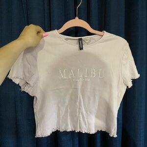 Malibu purple semi crop top soft material